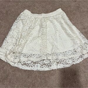 White Lace Mini Skirt
